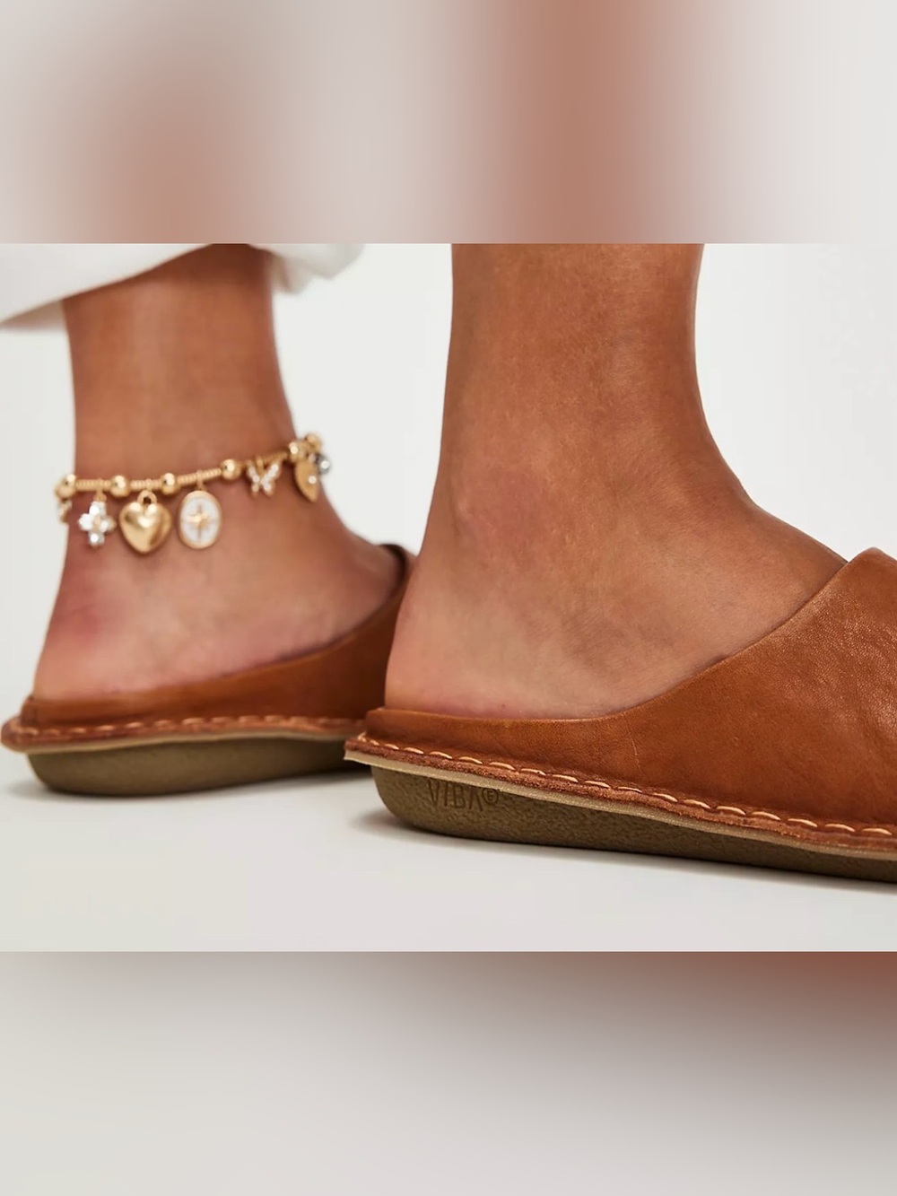 VIBAe SAINT TROPEZ LEATHER SLIDES SANDALS IN BROWN SIZE 36 - Picture 8 of 10